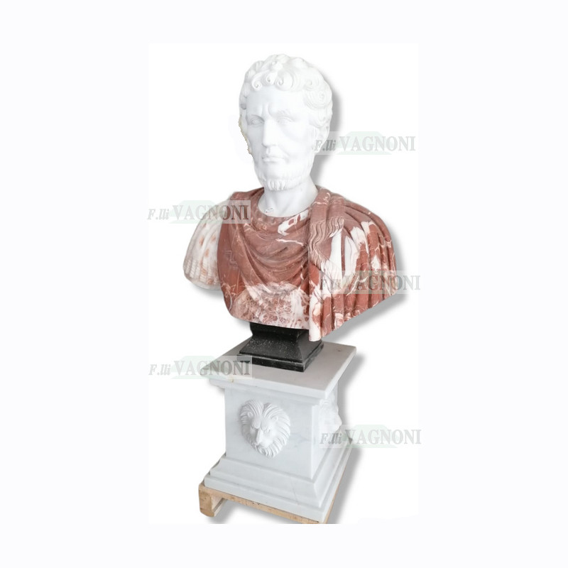 BUSTO IN MARMO + BASAMENTO LAVORATO CM.145